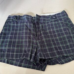 Men's Plaid Shorts - Black and Green